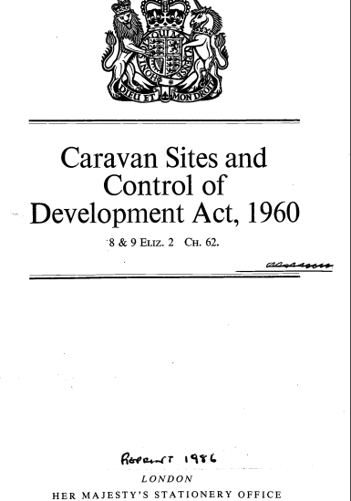 Caravan Site and Control of Development Act, 1960