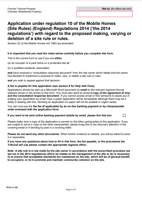 PH 15 Form